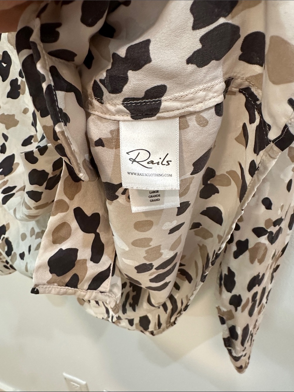 Rails White Animal-Print Button-Down Blouse - Picture 10 of 11